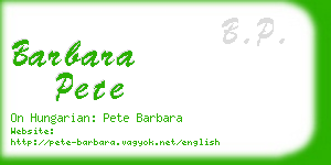 barbara pete business card